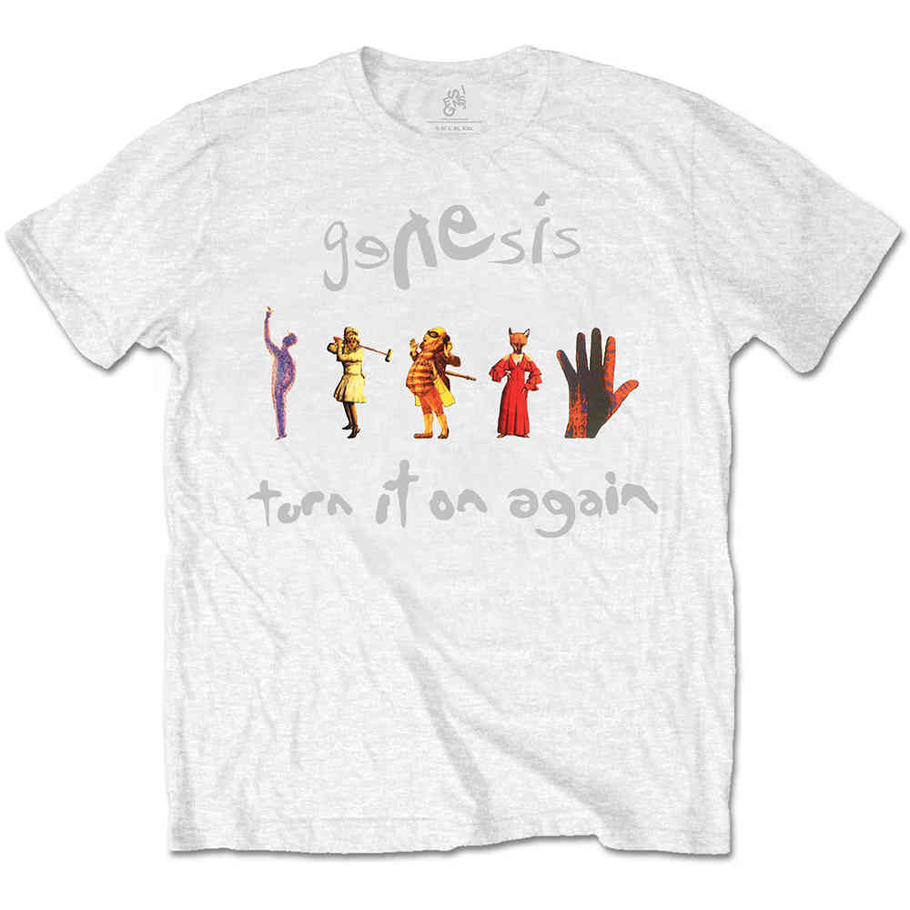 Genesis - Turn It On Again Heren Tshirt - Wit